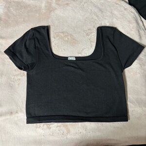 Black Ribbed Women's Top